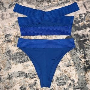 Off the shoulder two piece swimsuit